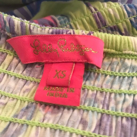 Lilly Pulitzer Jilly Smocked Midi Dress Woman Size XS Dew Drop Stay Fly Smocked - Picture 12 of 14